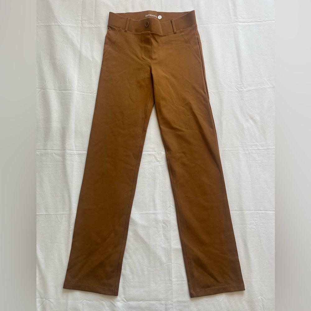 Betabrand Women's Brown Ultra Stretch Skinny Fit Pull On Pants Medium Long